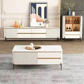 Bella Ribbed Furniture Range - White & Gold